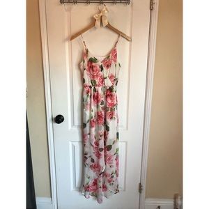 Floral high-low maxi dress